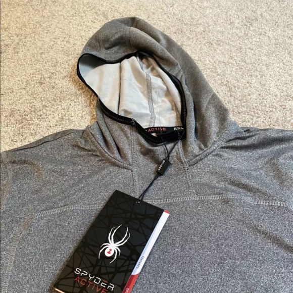 Mens Size Medium Spyder Active Light Hoodie Sweatshirt Gray - Picture 2 of 5